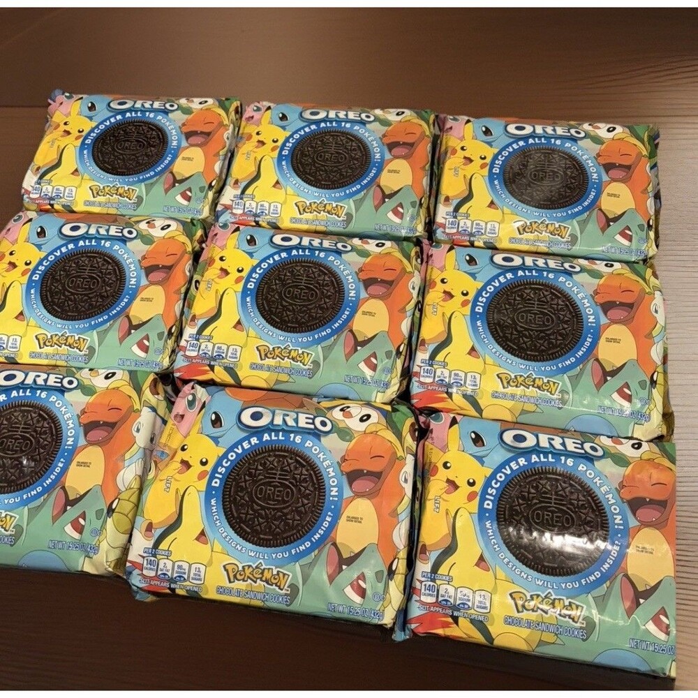 9 PACKS- OREO Pokemon Limited Edition 15.25 oz Sealed Package Cookies New